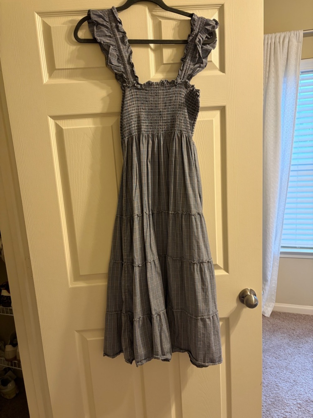 Hill House Blue and Grey Plaid Smocked Nap Dress - Picture 2 of 8